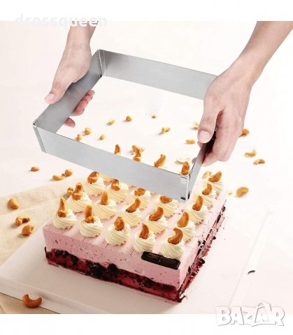 3128 Правоъгален ринг за торта Регулируем, снимка 8 - Други стоки за дома - 34238735