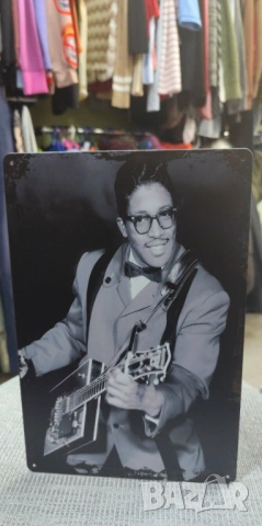 Bo Diddley-метална табела(плакет), снимка 3 - Китари - 54092820