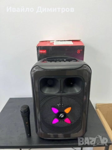 Караоке тонколона с Bluetooth KTS-1727 8'' и микрофон, снимка 4 - Bluetooth тонколони - 54216755