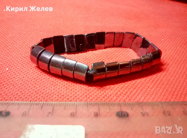 РЪЧНО ИЗРАБОТЕНА ГРИВНА от ШЛИФОВАН ПОЛИРАН ХЕМАТИТ 30585, снимка 4 - Гривни - 47298524