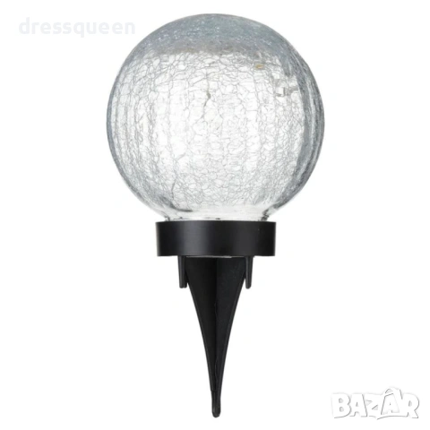 1253070 Соларна лампа тип „Кристална топка“ 15 см – Ефект на напукано стъкло за пътеки и лехи, снимка 3 - Соларни лампи - 53929444