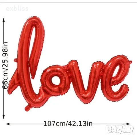 Балон love за свети валентин, снимка 4 - Романтични подаръци - 49225387
