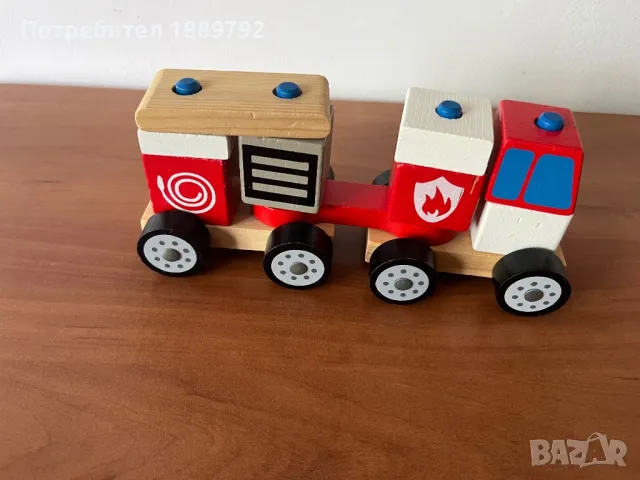 Дървена пожарна кола, снимка 7 - Конструктори - 48486292