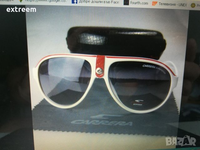 C A R R E R A - АВИАТОР - РАМКА  Бяла + Червено+ТЪМНО СТЪКЛО UV400, снимка 3 - Слънчеви и диоптрични очила - 29525956