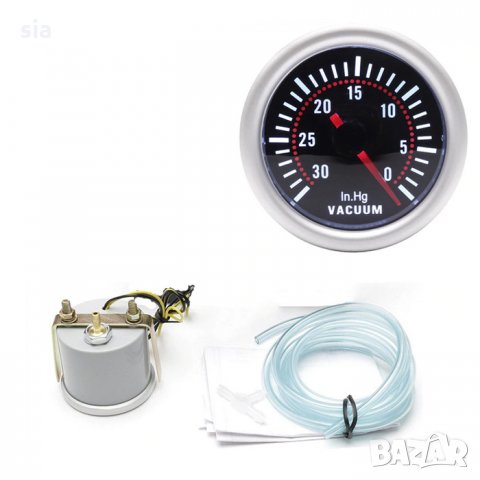 Уред за измерване на вакуум, Тунинг измервателен уред вакуум метър 52мм, снимка 2 - Аксесоари и консумативи - 32120399