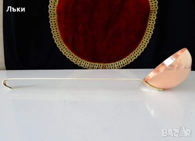 Голям меден черпак чиста червена мед. , снимка 2 - Антикварни и старинни предмети - 51773032