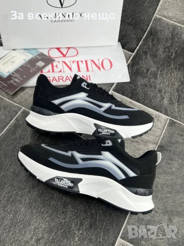 Valentino Мъжки Черни Маратонки👟Мъжки Спортни Обувки В Черен Цвят Валентино Код E543, снимка 3 - Маратонки - 50803590