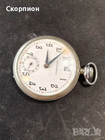 Швейцарски джобен часовник - Chronometre ARGENTAN CHROME, снимка 6 - Джобни - 51453087