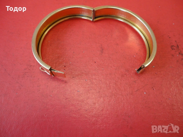 Уникална позлатена твърда гривна Amerikaner SP, снимка 5 - Гривни - 53301643