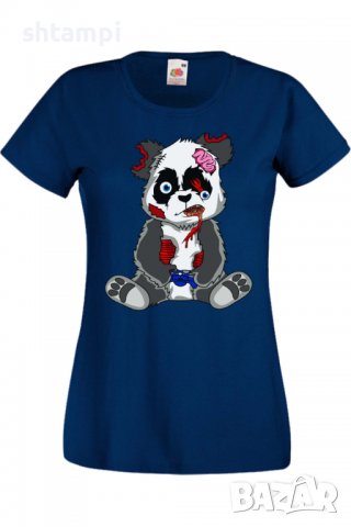 Дамска Тениска Panda Bear Zombi Gamer STAGE 2,Изненада,Повод,Подарък,Празник, снимка 6 - Тениски - 37640055