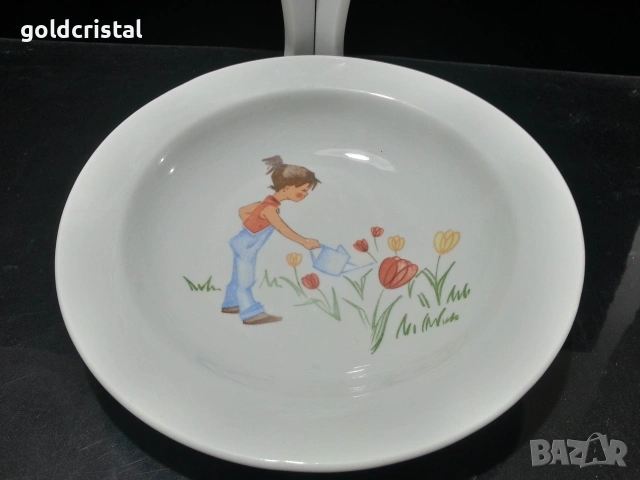 български порцелан дълбока чиния , снимка 2 - Антикварни и старинни предмети - 54023150