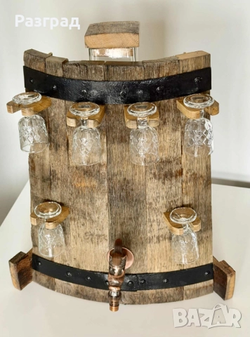 Дървена стойка  -диспенсър за алкохол, снимка 2 - Декорация за дома - 52718802