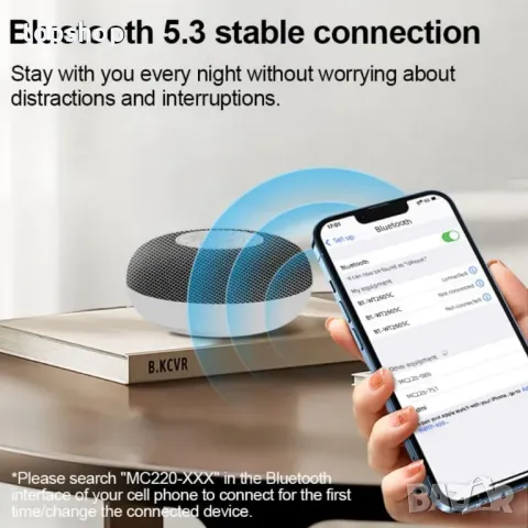 LED нощна лампа ZOESON с безжичен високоговорител, машина за бял шум, 39 успокояващи звука, снимка 9 - Детски нощни лампи - 50307520