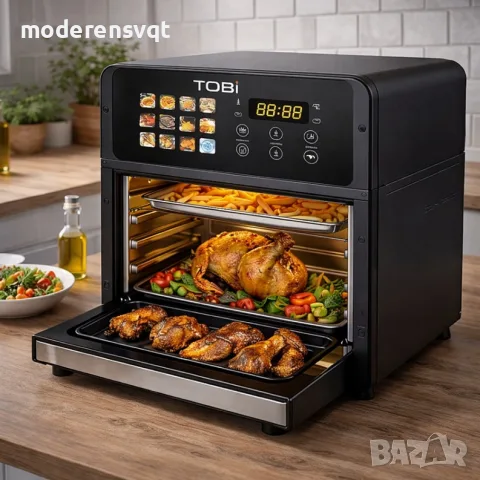 Дигитален фритюрник с горещ въздух 16L 2400W TOBI, снимка 3 - Фритюрници - 55709115