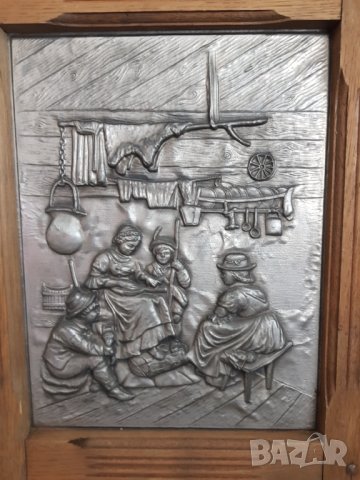 Стара немска релефна и гравирана оловно цинкова картина, снимка 2 - Картини - 33778820