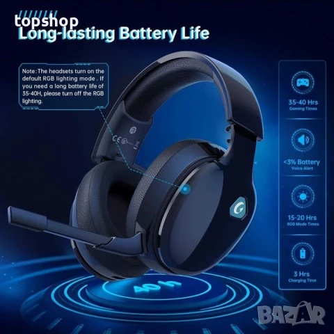 Нови безжични Wireless слушалки Captain 300 Бели или Черни за PC, PS4, PS5, Mac, снимка 2 - Bluetooth слушалки - 50552344