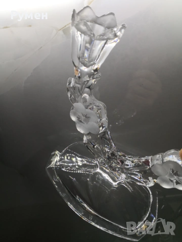 Винтидж кристален свещник , снимка 10 - Декорация за дома - 54234209