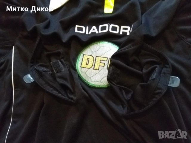 DFU Diadora маркова съдийска реферска тениска винтидж размер Л, снимка 4 - Футбол - 52054856