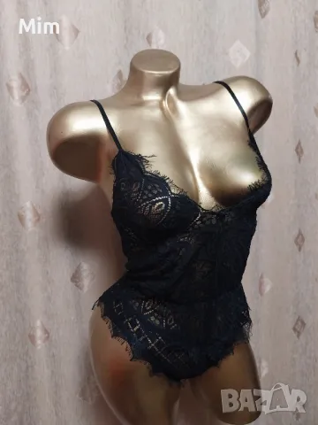 S Черно дантелено боди, снимка 5 - Корсети, бюстиета, топове - 49789313