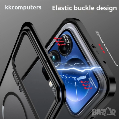 Магнитен Калъф за Xiaomi 17 Pro - Алуминий+PC, Pop-Up ключалка, 4 цвята, снимка 8 - Калъфи, кейсове - 53888555