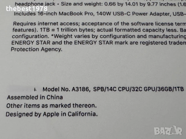 НОВ с 3г Гаранция!MacBook Pro 16 M4 MAX`14 CPU/32 GPU/36GB RAM/1TB SSD, снимка 3 - Лаптопи за работа - 50871519