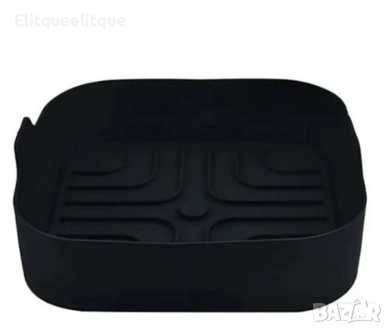 Силиконов съд за AirFryer Rosberg, 20.5x20.5x5.5 см., Черен/ Червен, снимка 6 - Форми - 52187585