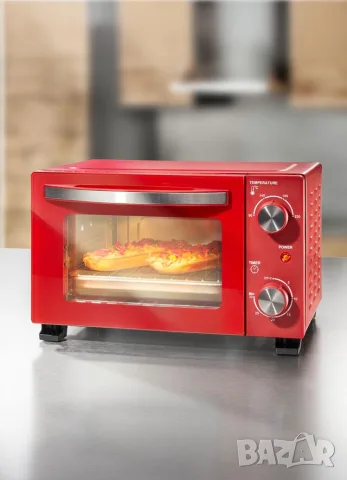 Мини фурна GOURMETmaxx 10 л, 800 W, червена