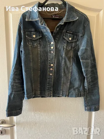 Дамско дънково яке преходно тип риза ежедневно елегантно еластичен син  деним, снимка 2 - Якета - 50070867