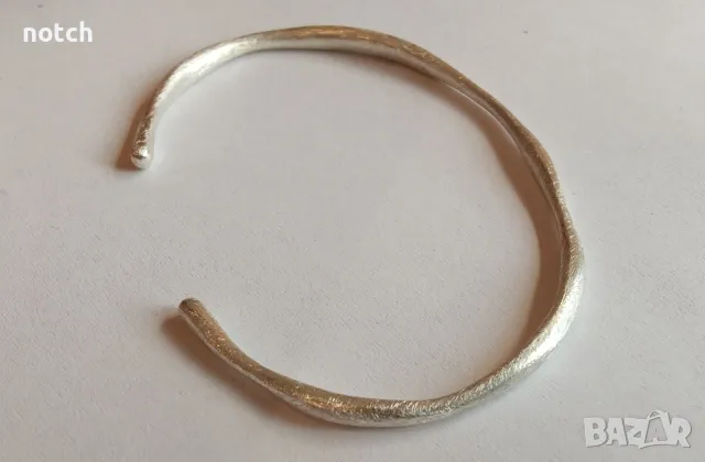 Сребърна гривна, снимка 2 - Гривни - 49561245