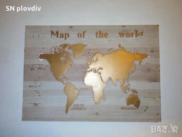 Мap of the world, дърво, снимка 4 - Пана - 30303391