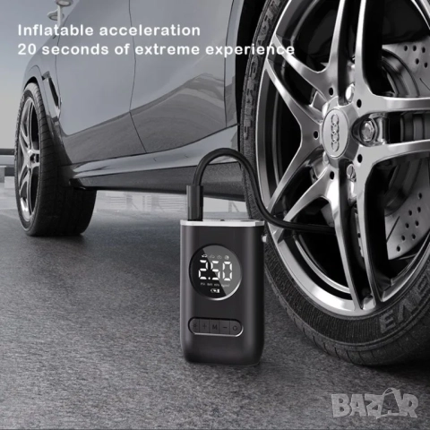 Преносим акумулаторен компресор с цифров дисплей и интелигентни функции MK3668, снимка 10 - Аксесоари и консумативи - 53002057