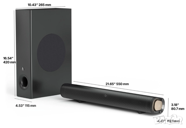 Нов Creative Stage Pro 2.1 Soundbar+Sub/160W/Dolby Atmos, снимка 3 - Аудиосистеми - 52707531