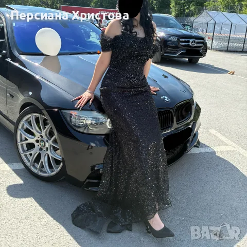 Черна бална рокля, снимка 2 - Рокли - 56460439