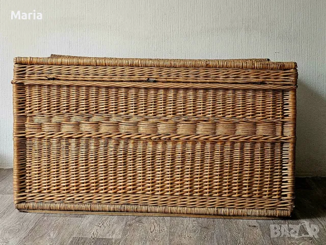 Уникален ръчно плетен кош/ракла,120х60х60, снимка 3 - Антикварни и старинни предмети - 50153981