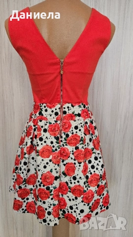 Дамска кокетна къса рокля, размер С , снимка 3 - Рокли - 52077785