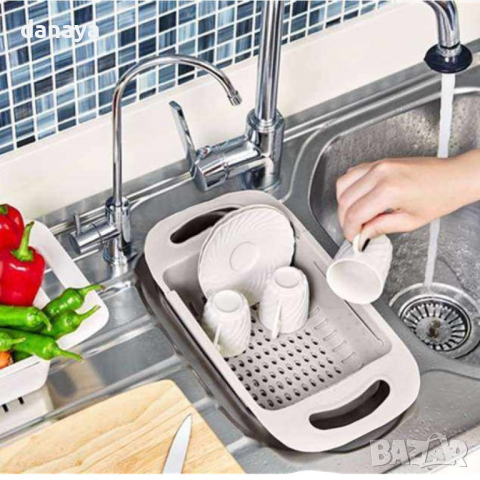 4574 Разтегателен гевгир за мивка сушилник за плодове и зеленчуци, снимка 2 - Аксесоари за кухня - 44744555