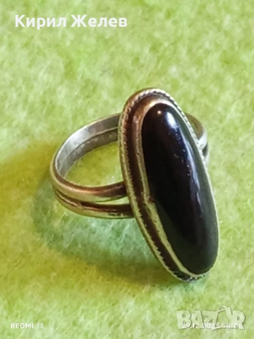 Сребърен пръстен Арт Деко стил с Черен Оникс ювелирна изработка 40551, снимка 9 - Пръстени - 52925428