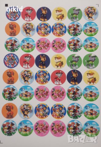 48 бр Пес Патрул Paw Pes Patrol лепенки стикери с надписи ръчна изработка подарък