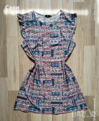 Памучна шарена рокля 👗, снимка 3 - Рокли - 51228068