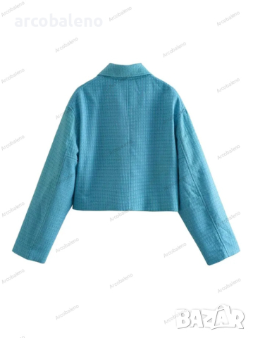 Дамско карирано бейзболно яке с цип с ревер, 2цвята , снимка 5 - Якета - 44794582