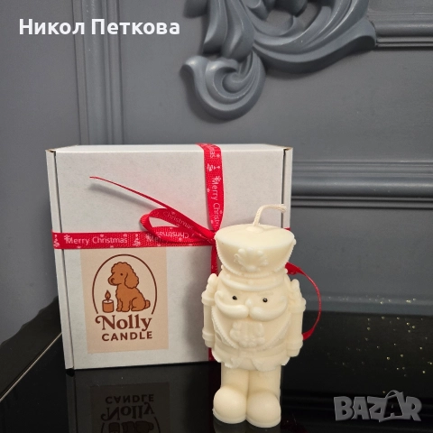 Коледни соеви свещи, снимка 3 - Ръчно изработени сувенири - 52774310