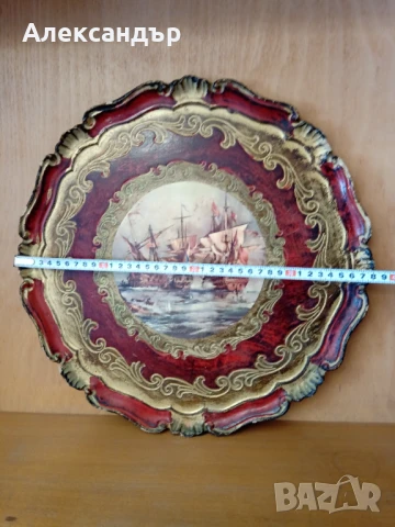 Италиански  поднос FLORENTINE, снимка 4 - Антикварни и старинни предмети - 50481644