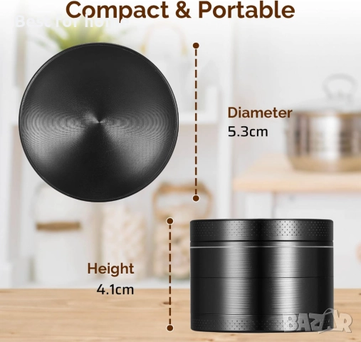 Anpro Билкарска мелничка от висококачествена цинкова спла, снимка 4 - Чопъри и пасатори - 52533536