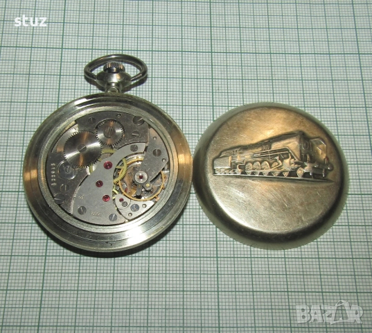 Джобен часовник Молния с локомотив, снимка 7 - Антикварни и старинни предмети - 52939238