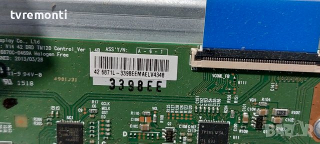TCon BOARD, 6870C-0469A, V14 42 DRD TM120 Control_Ver1.4B 6871L-3398E  from Grundig 42 VLE 8520 BL, снимка 3 - Части и Платки - 38497230