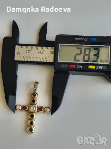 Златен кръст с Диаманти и Рубини-ръчна изработка , снимка 6 - Колиета, медальони, синджири - 51071861