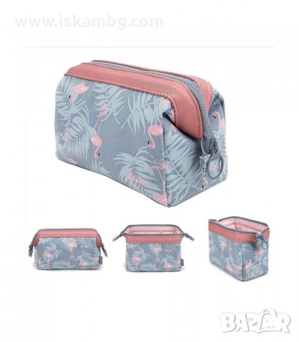 КОЗМЕТИЧНА ЧАНТИЧКА, НЕСЕСЕР ЗА ПЪТУВАНЕ С ДЕСЕН ФЛАМИНГО - код 2520