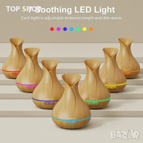 Смарт овлажнител - арома дифузер- Maxcio Smart Aromatherapy Scented Oil Diffusers, снимка 6 - Овлажнители и пречистватели за въздух - 48670259