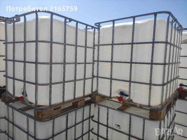 Бидони ,Цистерни 1000 литра ЧИСТИ НА МЕТАЛНИ ПАЛЕТИ,един тон, снимка 4 - Други - 44297819