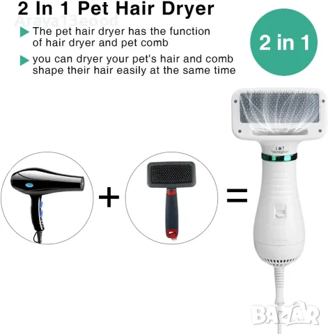 Ownpets 2-в-1 сешоар и четка за козина за кучета и котки, снимка 4 - За кучета - 55720207